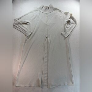 We The Free Thermal Tunic Top Medium Ivory Mock Neck Long Sleeve Waffle Knit